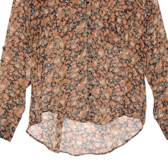 Vintage Free People Button Down Blouse Top Medium - Picture 3 of 7